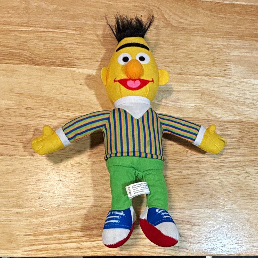 Vintage Bert from Sesame Street Bert Plush, Small 6-14 in, Washable, 2019